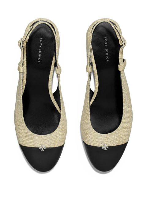 Tory Burch 45mm sling back heeled pumps - Neutrals