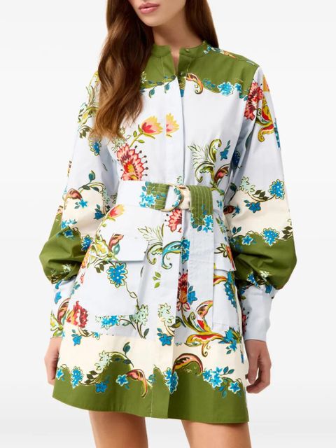 Marie Oliver Hughes floral belted dress - Blue