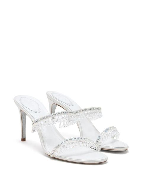René Caovilla Chandelier crystal-embellished sandals - White