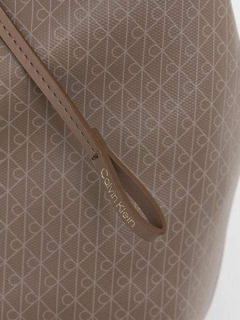 Calvin Klein plecak damski kolor beżowy mały wzorzysty LV04F3271G