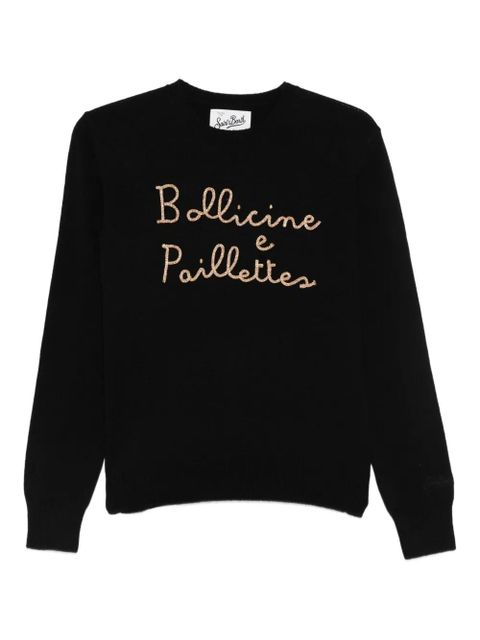 MC2 Saint Barth New Queen lettering-embellishment sweater - Black - zdjęcie produktu nr 1