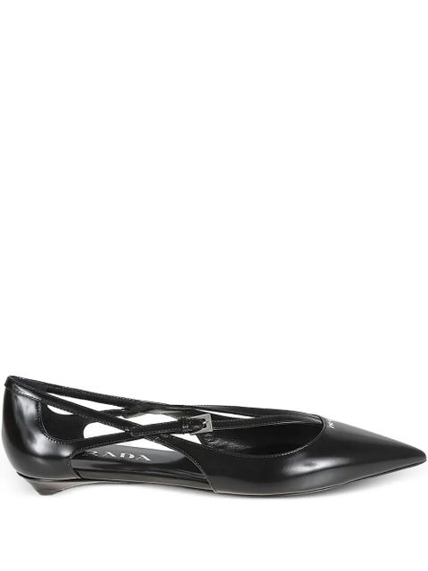 Prada cut-out pointed ballet flats - Black - zdjęcie produktu nr 1