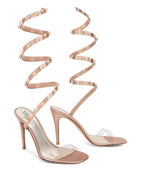 Valentino Garavani 100mm studded spiral sandals - Pink - zdjęcie produktu nr 2