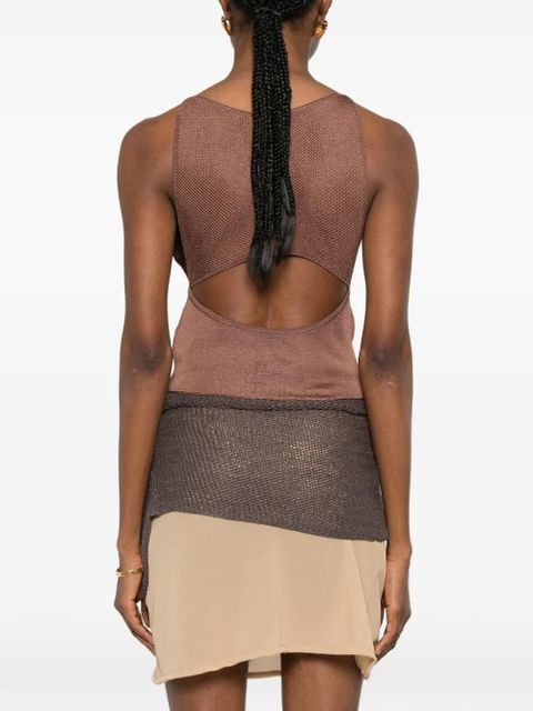 Isa Boulder strapless layered top - Brown
