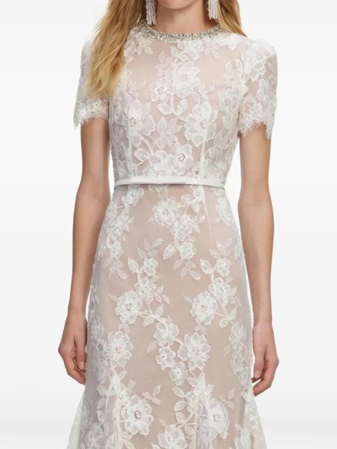 Self-Portrait floral lace midi dress - White - zdjęcie produktu nr 1