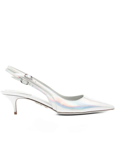 René Caovilla 55mm iridescent slingback pumps - Grey - zdjęcie produktu nr 1