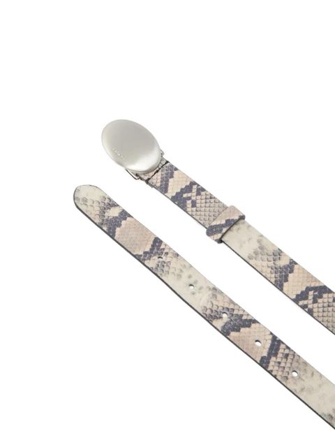 PINKO embossed-leather buckle belt - Grey