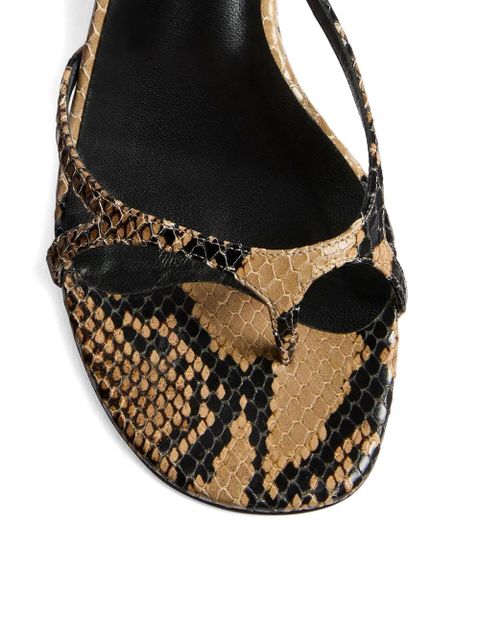 KHAITE 35mm Mila leather sandals - Brown