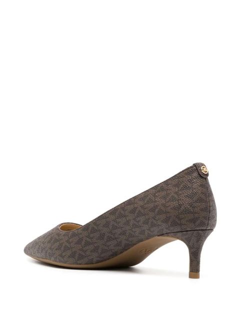 Michael Kors Alina 50mm monogram-print pumps - Neutrals