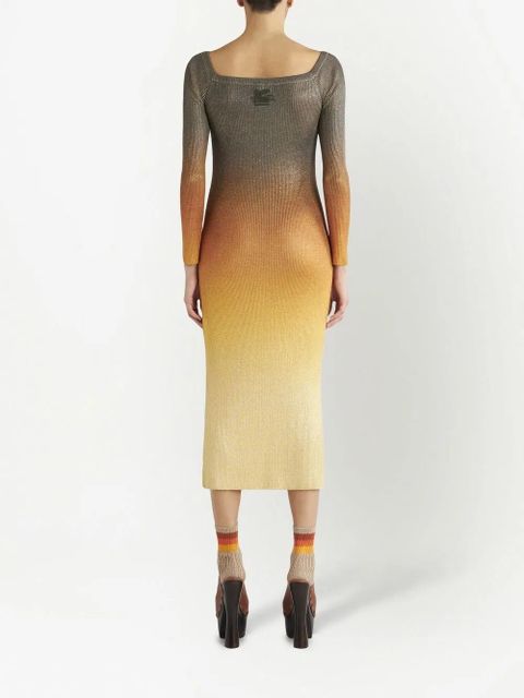 ETRO gradient-effect ribbed-knit dress - Yellow