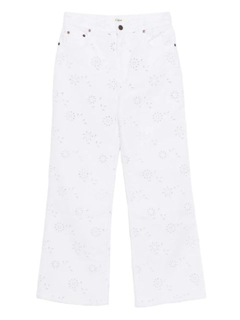 Chloé eyelet-embroidered jeans - White - zdjęcie produktu nr 1