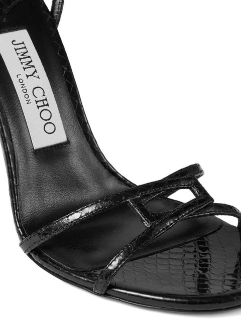 Jimmy Choo 100mm leather sandals - Black