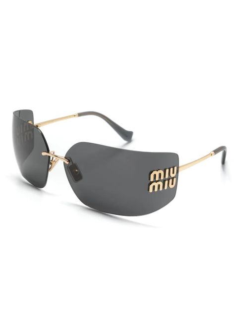 Miu Miu Eyewear Runway rectangle-frame sunglasses - Gold - zdjęcie produktu nr 2
