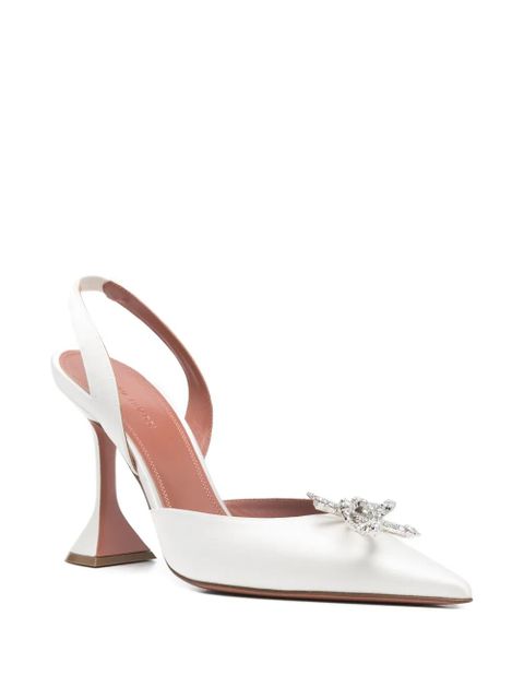 Amina Muaddi Rosie bow-detail pump - White - zdjęcie produktu nr 2