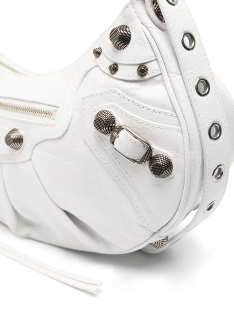 Balenciaga Le Cagole S leather shoulder bag - White