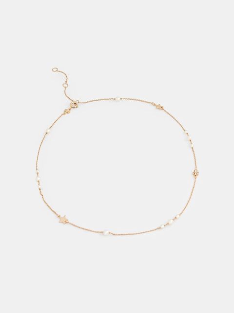 Tory Burch naszyjnik pozłacany Delicate Kira Pearl 176867-749 - zdjęcie produktu nr 1