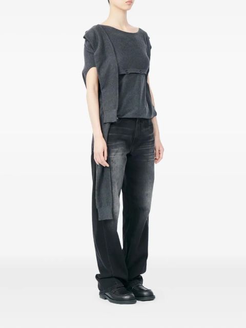 MM6 Maison Margiela button-detail T-shirt - Grey