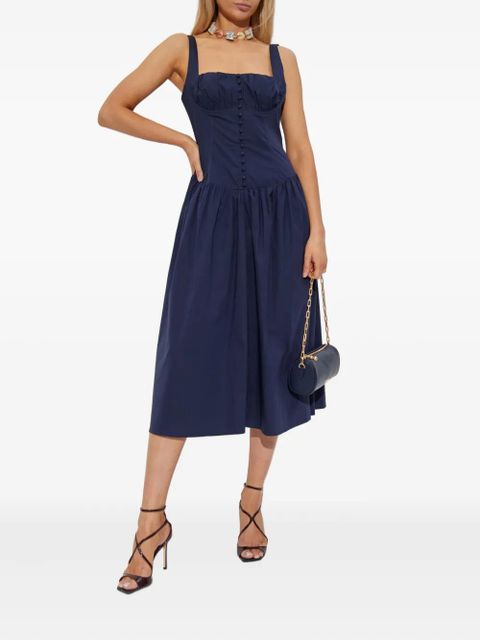 Cult Gaia Emmett buttoned gathered midi dress - Blue