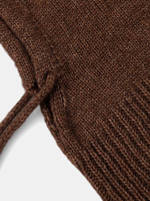 Answear.LAB kaptur z wełną merino kolor brązowy