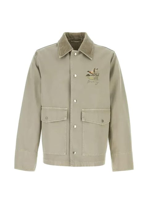 Burberry corduroy-collar embroidered-detail jacket - Green - zdjęcie produktu nr 1