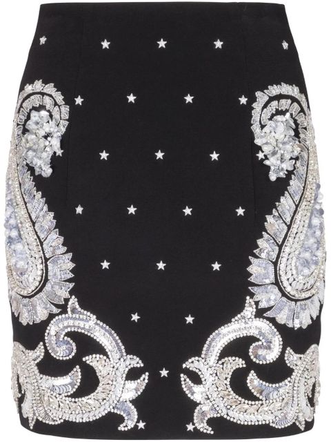 Balmain paisley-embroidered miniskirt - Black - zdjęcie produktu nr 1