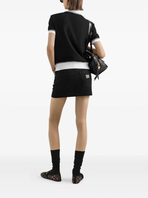 Dolce & Gabbana embrodiered-logo polo top - Black
