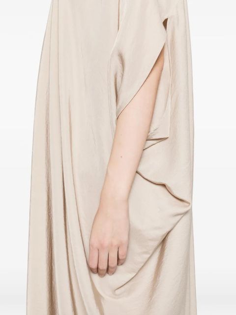Eleh button V-neck dress - Neutrals