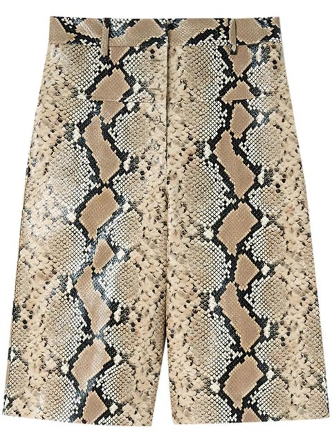 Jil Sander python-effect leather Bermuda shorts - Brown - zdjęcie produktu nr 1