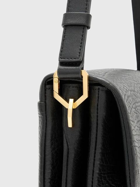 AllSaints torebka skórzana ONDINE kolor czarny W113XC