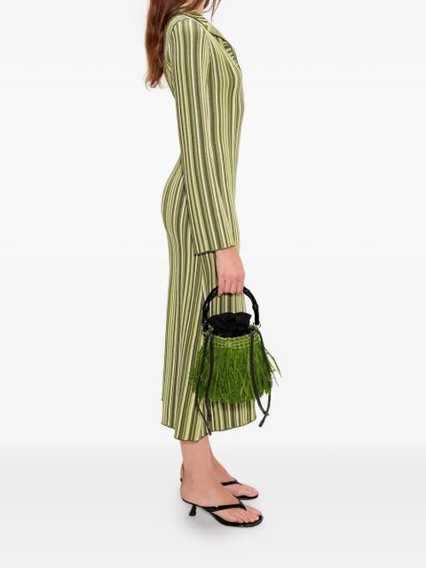 Simon Miller collared striped midi dress - Green - zdjęcie produktu nr 2