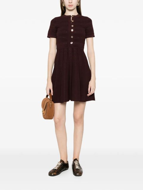 SANDRO button knitted mini dress - Brown - zdjęcie produktu nr 2
