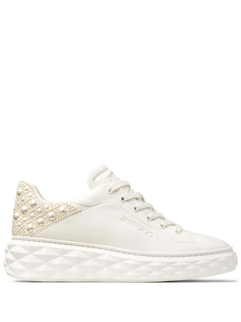 Jimmy Choo Diamond Maxi pearl-embellished sneakers - Neutrals - zdjęcie produktu nr 1