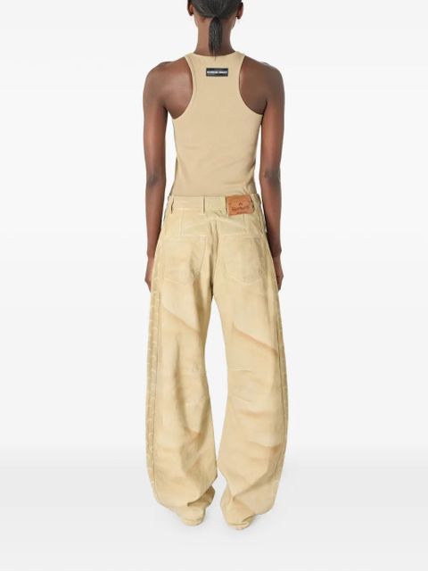 Marine Serre moon logo ribbed tank top - Neutrals