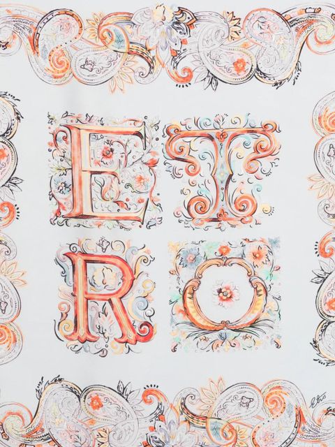 ETRO paisley-print border scarf - Grey