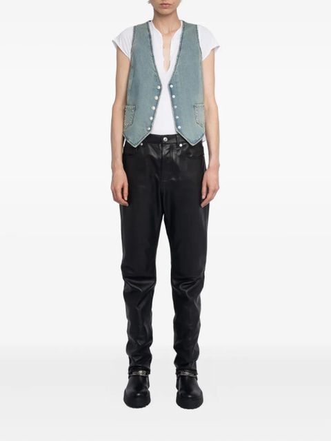 Zadig&Voltaire V-neck studded waistcoat - Blue - zdjęcie produktu nr 2