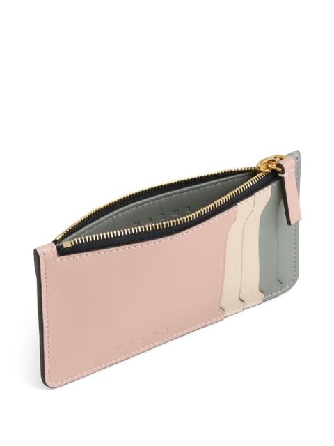Marni embossed-logo cardholder - Pink