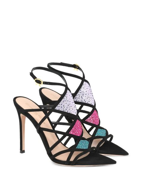 Gianvito Rossi 105mm Confetti embellished-strap sandals - Black - zdjęcie produktu nr 2