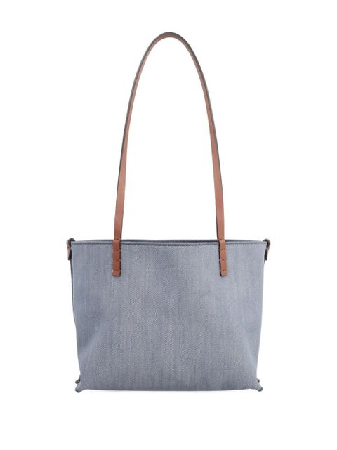 FENDI small Roll FF-logo leather-handle tote bag - Blue - zdjęcie produktu nr 2