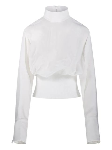 Sportmax high-neck ribbed-waist top - White - zdjęcie produktu nr 1