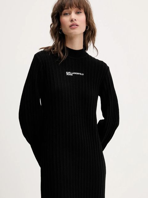 Karl Lagerfeld Jeans sukienka kolor czarny mini prosta A4W13012