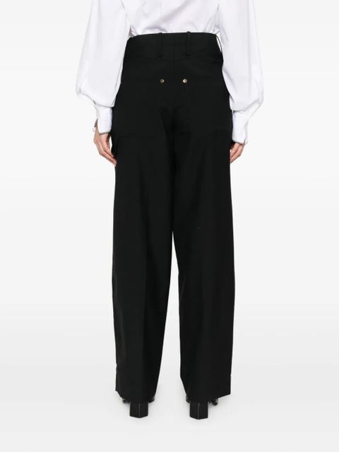 SANDRO button-fastening studded straight trousers - Black - zdjęcie produktu nr 2