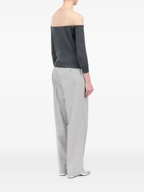 MM6 Maison Margiela sheer knit cardigan - Grey