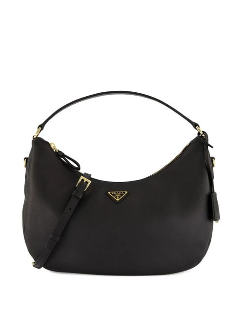 Prada zip leather shoulder bag - Black - zdjęcie produktu nr 1