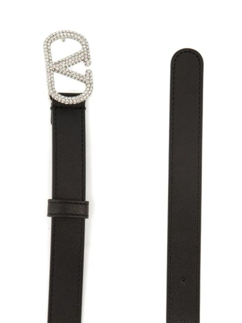 Valentino Garavani crystal-embellished leather belt - Black - zdjęcie produktu nr 2