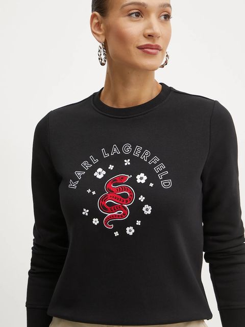 Karl Lagerfeld bluza damska kolor czarny z aplikacją A1W20053 - zdjęcie produktu nr 1
