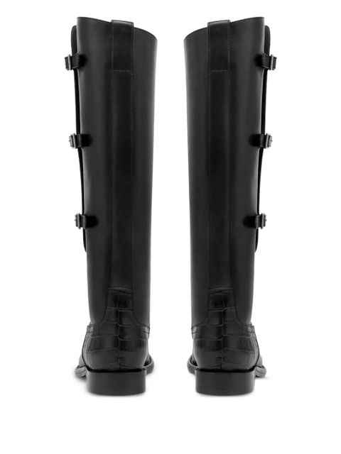 Paris Texas 20mm Montana Buckle crocodile-embossed boots - Black - zdjęcie produktu nr 2