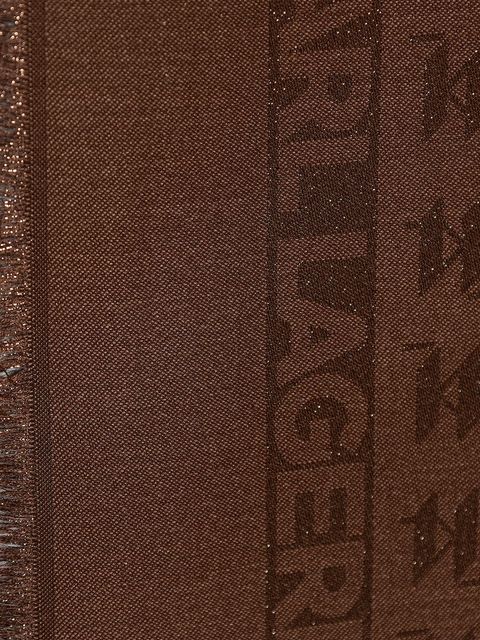 Karl Lagerfeld chusta z dodatkiem jedwabiu K/MONOGRAM damska kolor brązowy gładka B1W33026