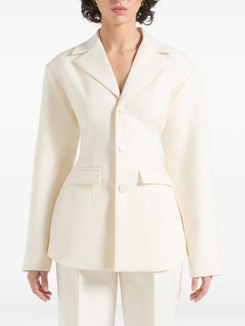 Manière De Voir Claire wide-shoulder belted-waist blazer - Neutrals - zdjęcie produktu nr 1