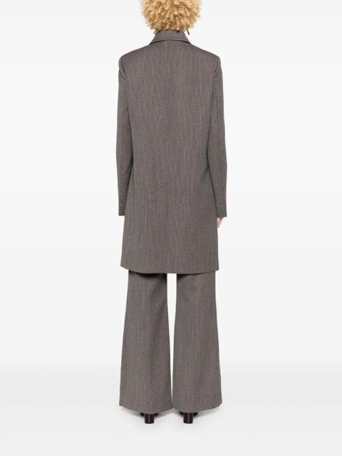 Victoria Beckham jacquard single-breasted coat - Brown