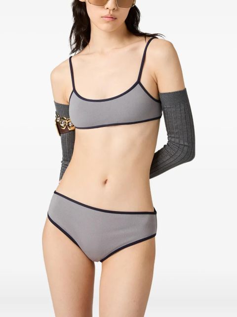 Miu Miu two-tone bikini bottoms - F0MZQ Grey - zdjęcie produktu nr 2
